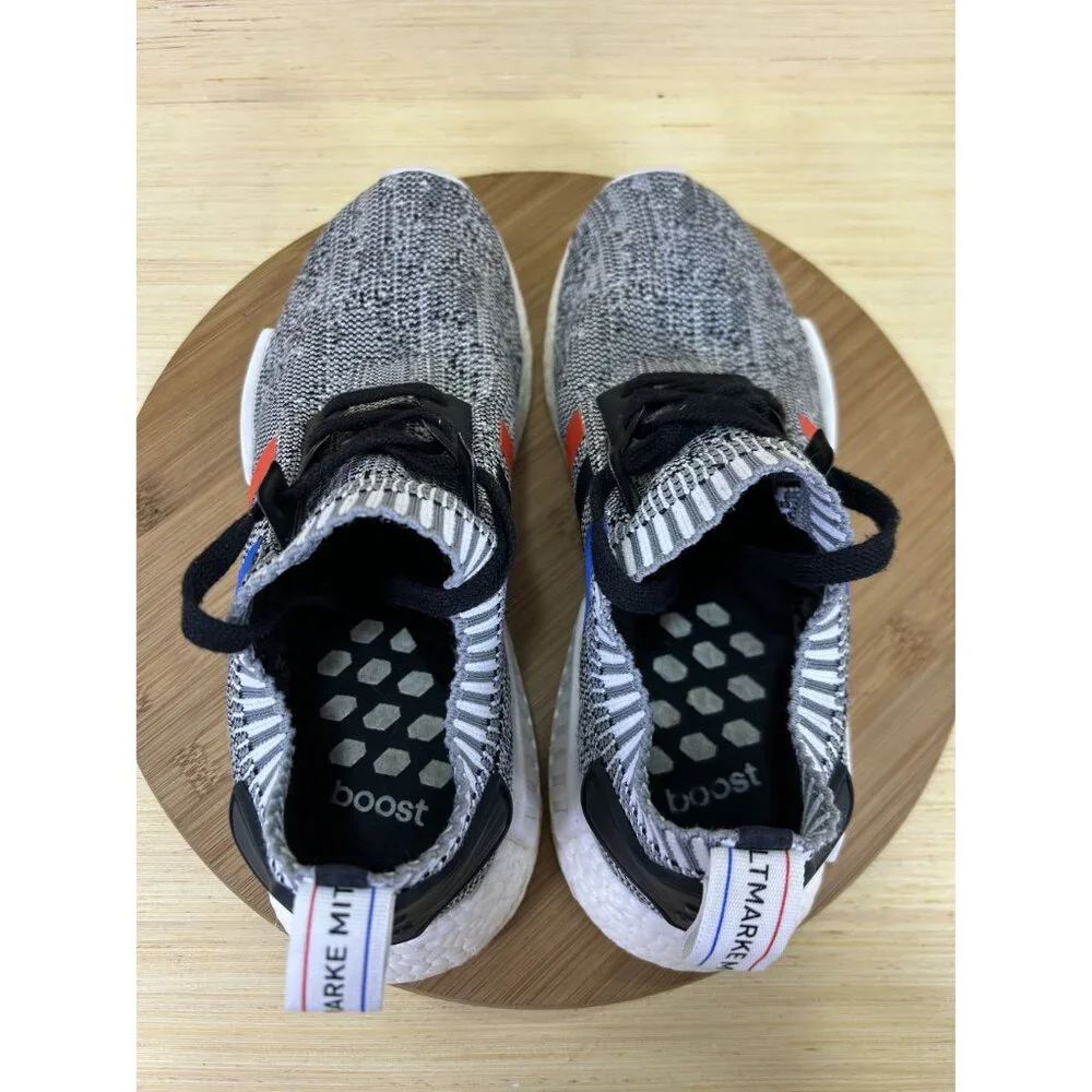 Adidas NMD R1 Primeknit Tri-color White Glitch Camo Athletic Shoes Mens Size 9.5 - Picture 6 of 8